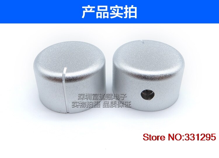 1 stk /25*15mm aluminium solid volumen potentiometer kontakt hætte lys sølv sandblæsning diameter 25 x 15