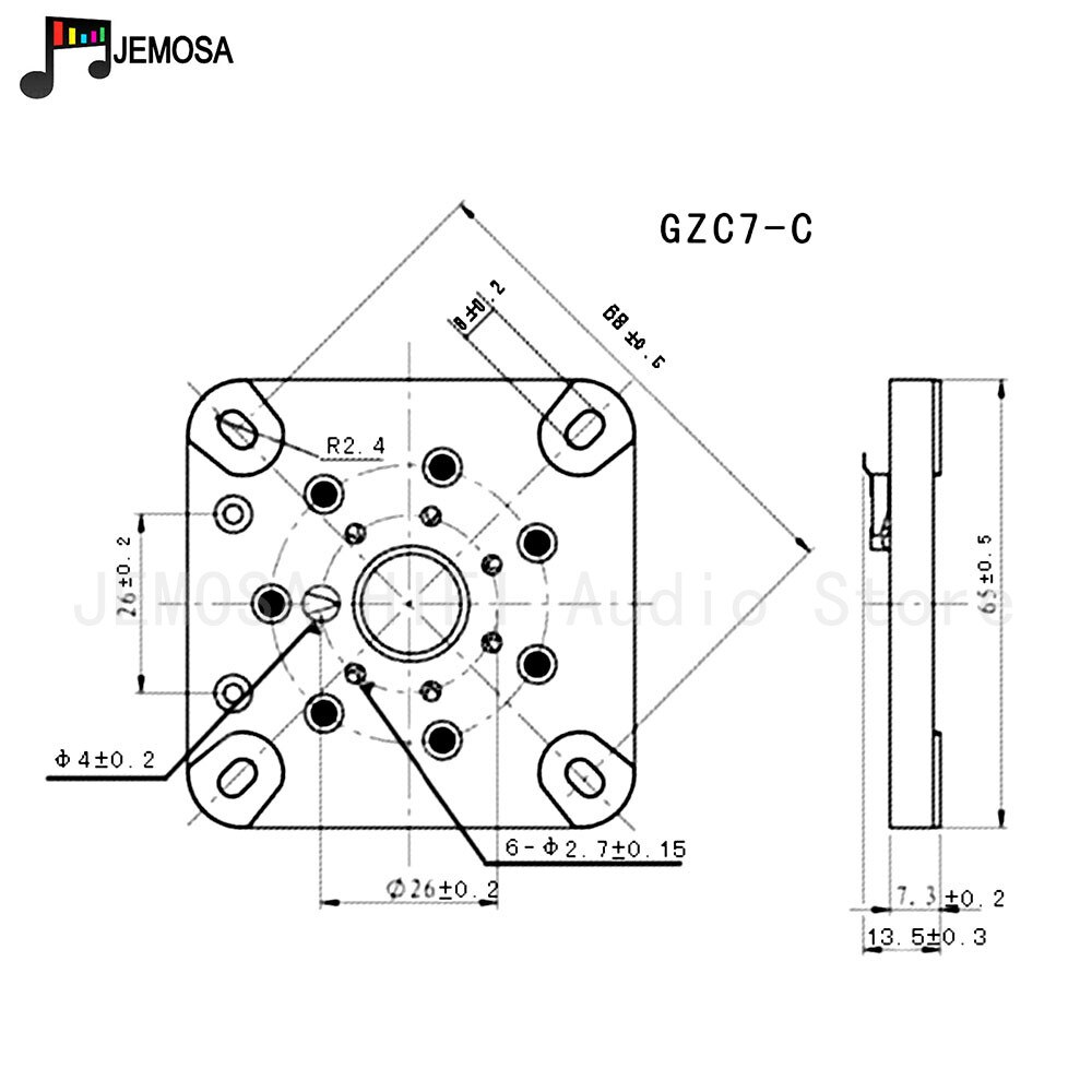 5PCS Ceramic Tube Socket 7Pins Tablet Socket Tube Seat For 6C33 FU19 FU29 FU30 FU32 829B 3C33 Vacuum Tube Amplifer