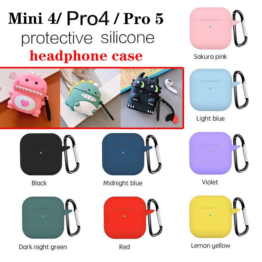 Caso fundas Per AirPods Pro 4 Pro 5 mini 4 del silicone del fumetto sveglio del Trasduttore Auricolare Della Copertura Per Airpodding Pro 4 Cuffie coperchio di protezione