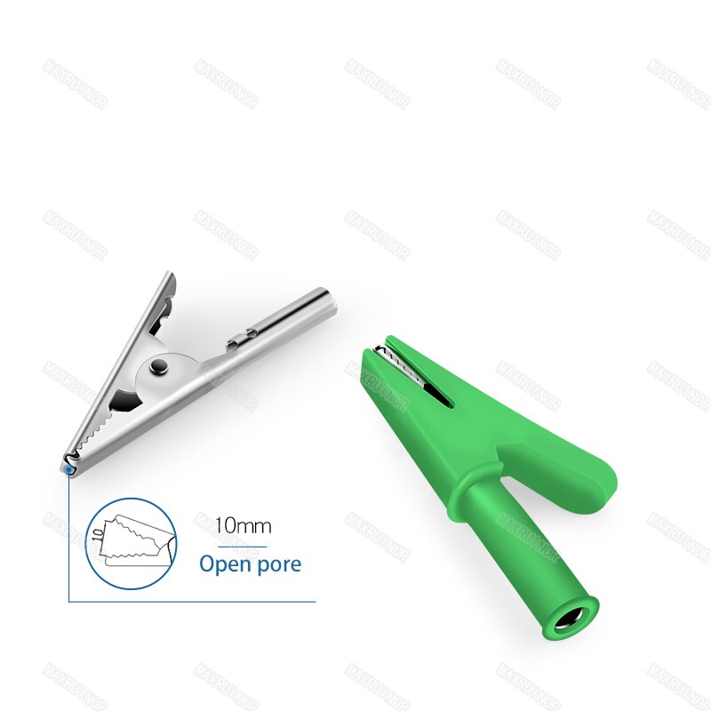 Fully insulated alligator clip with 4mm socket banana jack Battery Test Clip Alligator Clip