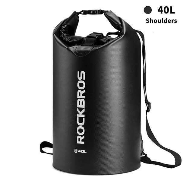 ROCKBROS 30L/40L Waterproof Bags Storage Dry Sack Bag For Canoe Kayak Rafting Outdoor Sport Swimming Bags Travel Kit Backpack: ST-007BK 40L