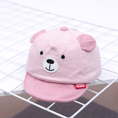 Cartoon Bear Children Hat Spring Summer Baby Adjustable Baseball Cap Cotton Newbron Caps Soft Sunhat Baby Accessories 3-12M