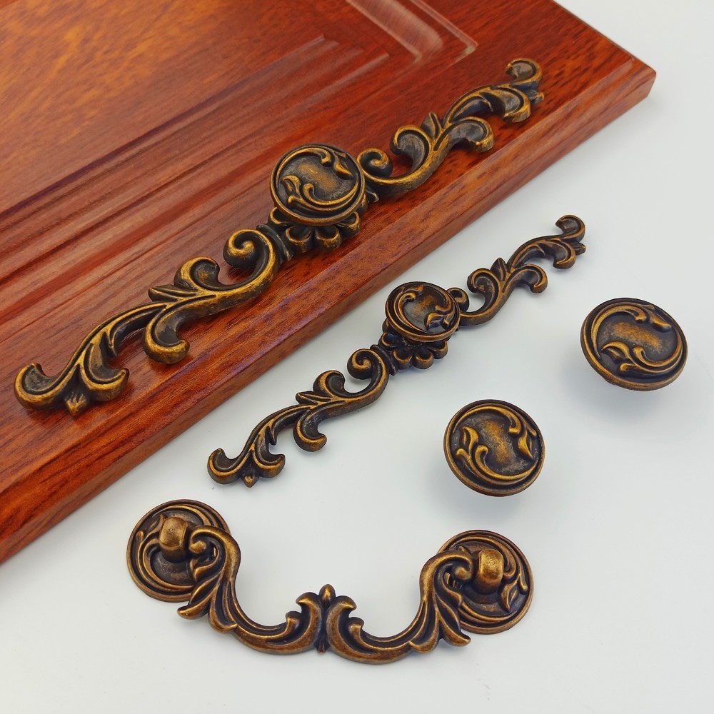 European Style Handles For Furniture Kitchen Cabinets Door Drawer Table Knobs Wardrobe Cupboard Desk Bronze Handle Dresser Pulls