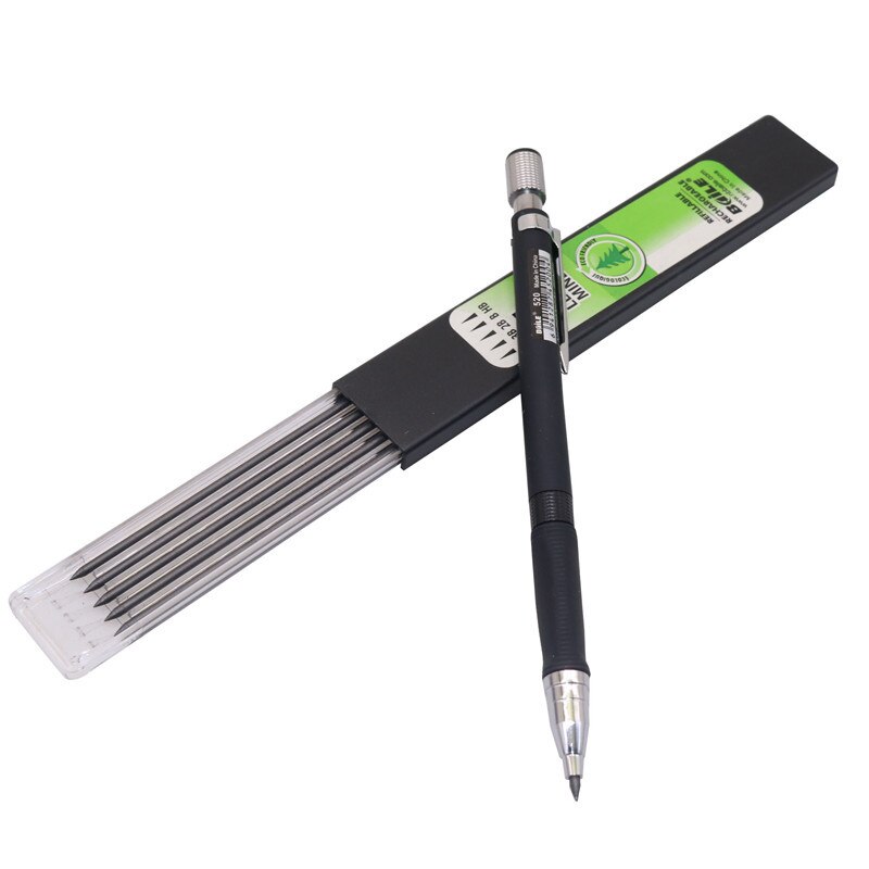1 pcs Plastic Metalen Automatische Potlood Mechanische Schets Potlood Tekening Schets Activiteit Potlood Student School Kantoorbenodigdheden: 1 pcs black