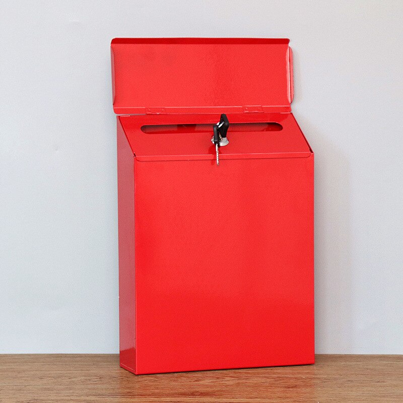 Waterdichte Outdoor Metalen Post Box Brief Mailbox Wall Mounted Afsluitbare 2 Toetsen Mail Box: Red Blank