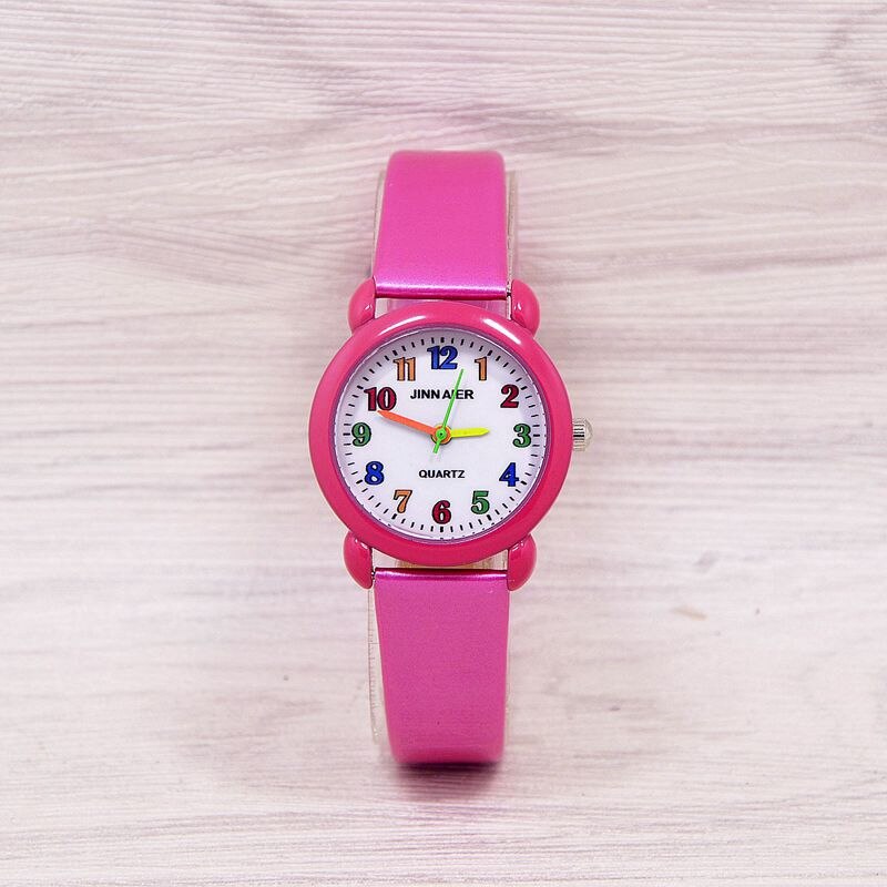 Quartz Candy Digitale Simple Kids Jongens Meisjes Student Horloge Horloge Relojes Montres Kol Saati: rose