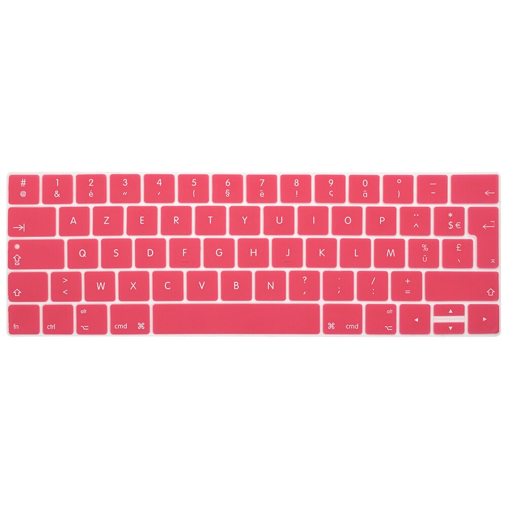 HRH ue wersja francuska Azerty cienka klawiatura obejmuje skórki silikonowe dla Macbook Pro 13 "15" A1706 A1707 A1989 A1990 A2159 pasek dotykowy: Pink