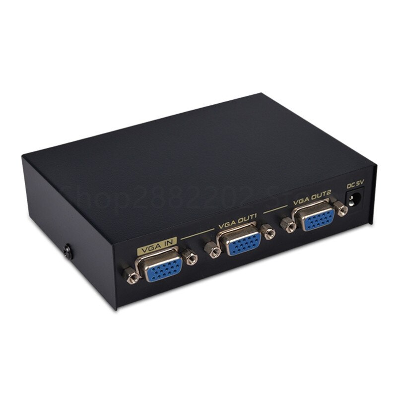 2 Port VGA Frequency Divider 200Hz Video Distributor Computer Monitor Display 1 Divided into 2 Synchronizer