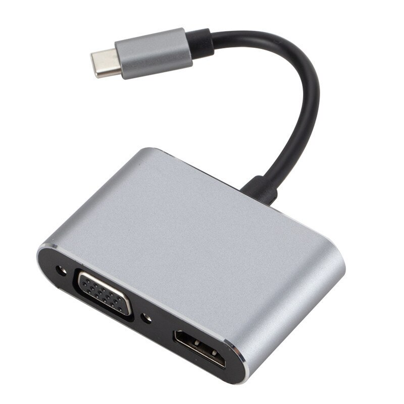 Type Usb-c To HDMI+VGA Same Screen 4K Small Screen To Large Screen Converter USB3.1 TO HDMI VGA