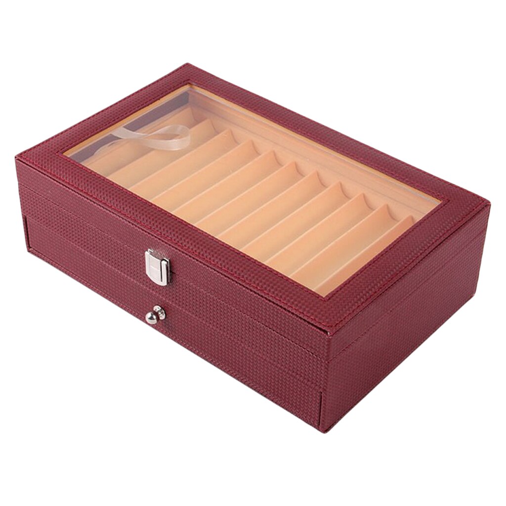 24 Pen Display Case Storage and Fountain Pen Collector Organizer Box, 2 Layers PU Leather Display Case