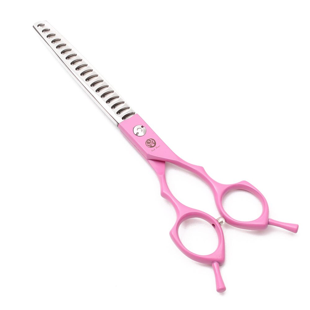 Purple Dragon-Tijeras de aseo para perros, 6,5 ", 7", Japón 440C, tijeras rectas, tijeras curvadas hacia arriba/abajo, Z4009: 7.0 inch / Chunker-Pink