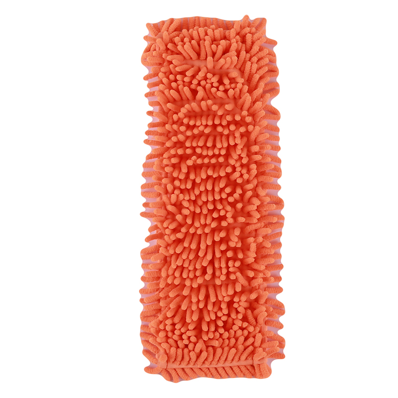 1 stk gulv folde flad moppe klud hoved koral fløjl chenille refill klud udskift mikrofiber stof klud nem vask 40 x 12cm: Orange