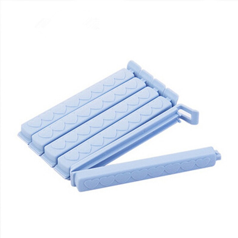 5 Stks/set Voedsel Houden Verse Zak Clips Snack Storage Seal Bag Clips Sealer Klem Keuken Tool Mini Vacuüm Afdichting Klem voedsel Clip: Blue