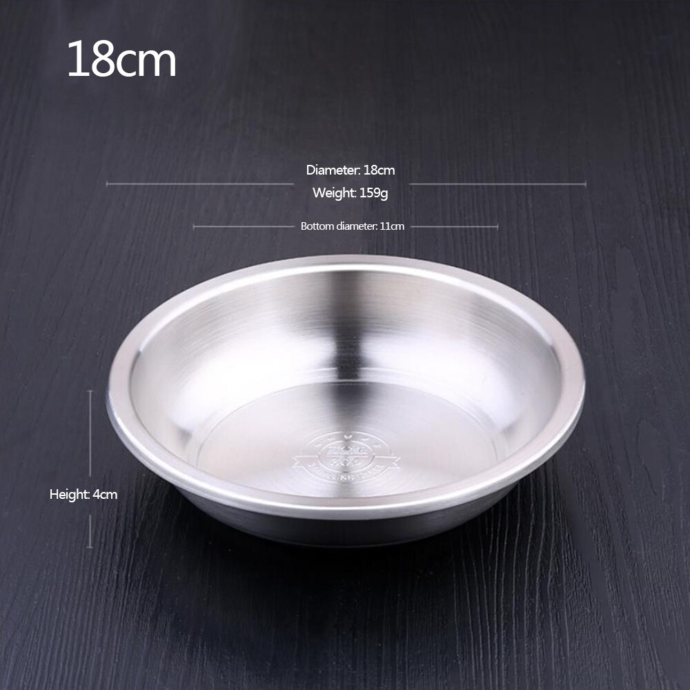 304 stainless steel plate dishes and plates For household cakes, dumplings, salad plates, western dishes, cold dishes: 18cm