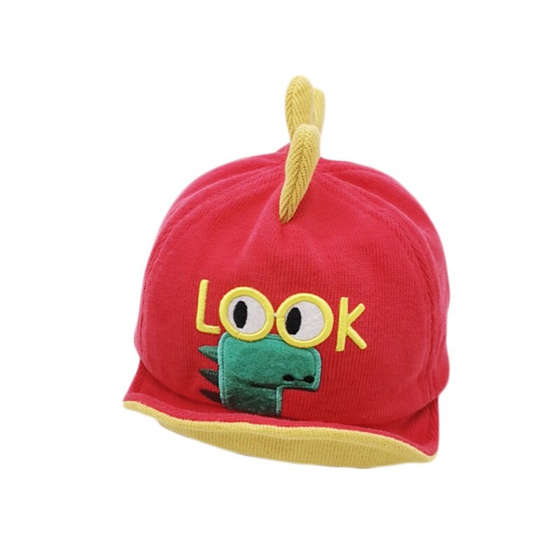 Children Kids Autumn Cute Hat Baby Girl Boy Cute Soft Baseball Cap Breathable Letter Cartoon Visors Hats: Red