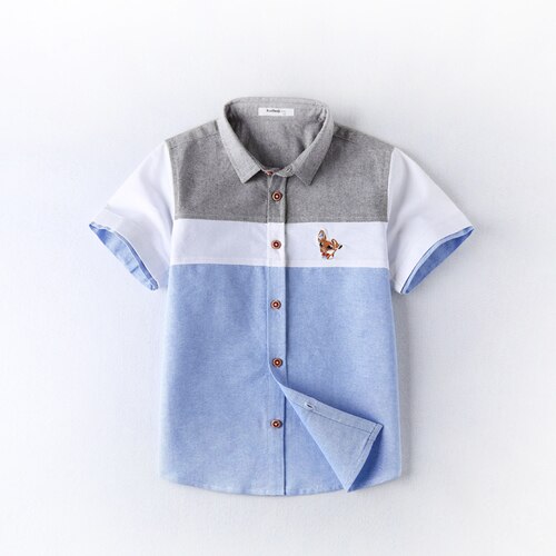 Jongens overhemd met lange mouwen, katoenen overhemd met knoopjes, geborduurde blouse, overhemden voor tienerjongens, top 3-14 jaar: Zwart / 3t