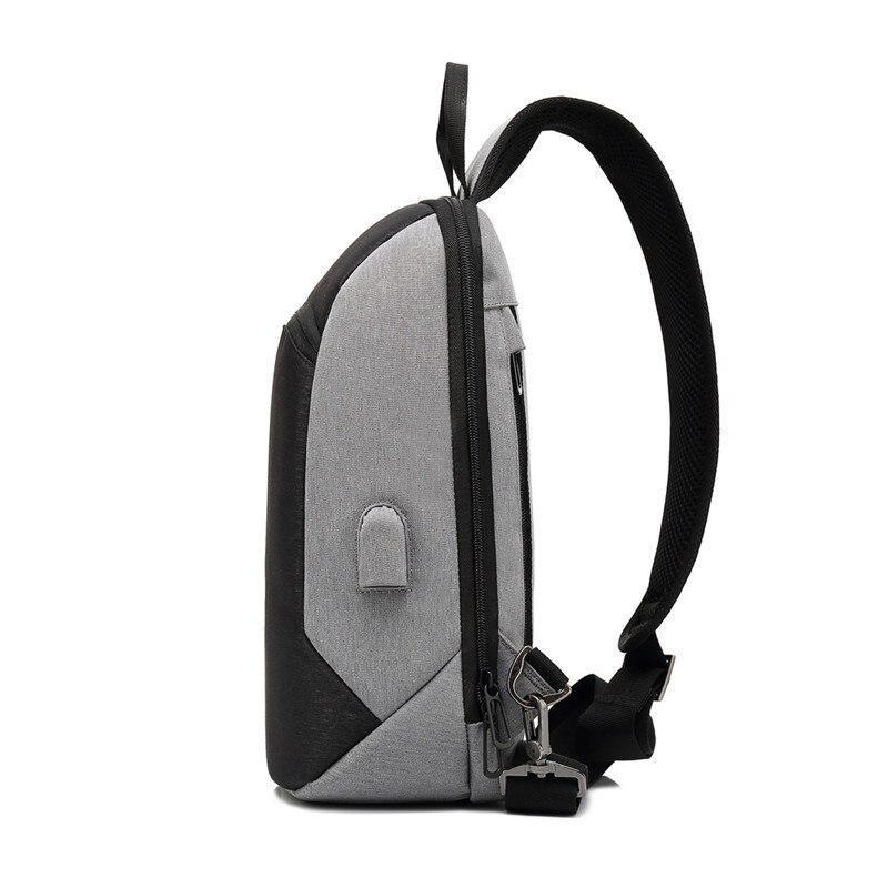 Men Waterproof Crossbody Bag Travel External USB Charge Chest Bag Male Sling Bag Daypack Messenger Bag Computer