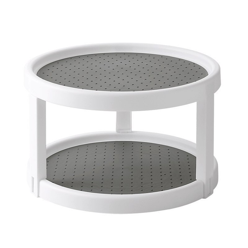 Boîte de rangement des aliments, plateau tournant 360 plateau tournant Double couche conteneurs de rangement de cuisine, boîte de rangement des épices plateau de salle de bains plateau de cuisine