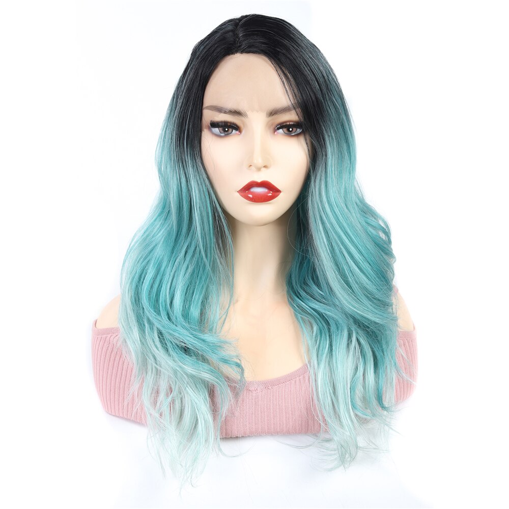 X-TRESS Medium Length Synthetic Wave Black Lace Front Wigs with Natural Hairline Heat Resistant Party Wigs for White Women: R3241
