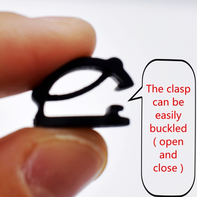 Clips de plástico negro para manualidades, accesorios de plástico con hebilla, , gran tamaño, piezas ligeras de submontaje, bricolaje, 100 Uds.