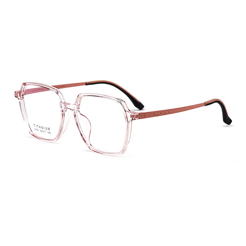 YIMARUILI Transparent Retro Titanium Optical Prescription Eyeglasses Frame Ultra Light TR90 Decorative Myopia Glasses Frame 9705