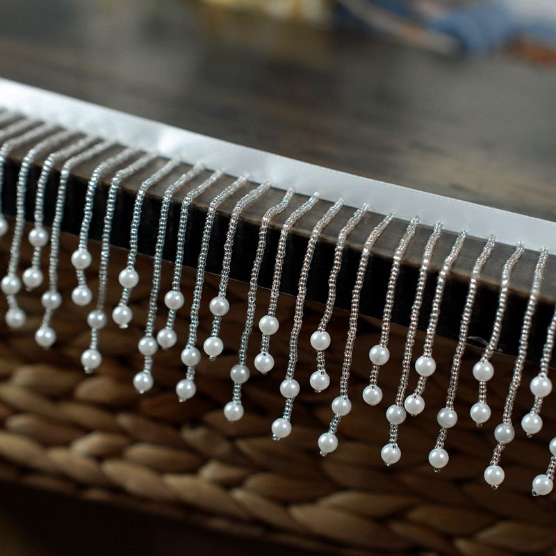 10.5CM szerokie gruszki frezowanie grzywka zakończenie z frędzlami robić sukni ślubnej suknia ślubna kołnierz akcesoria robić dekoracji ramion 2M