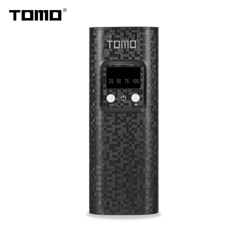 TOMO Q2 18650 battery charger DIY power bank case Portable battery Storage box LCD power display Double USB port with Flashlight: black