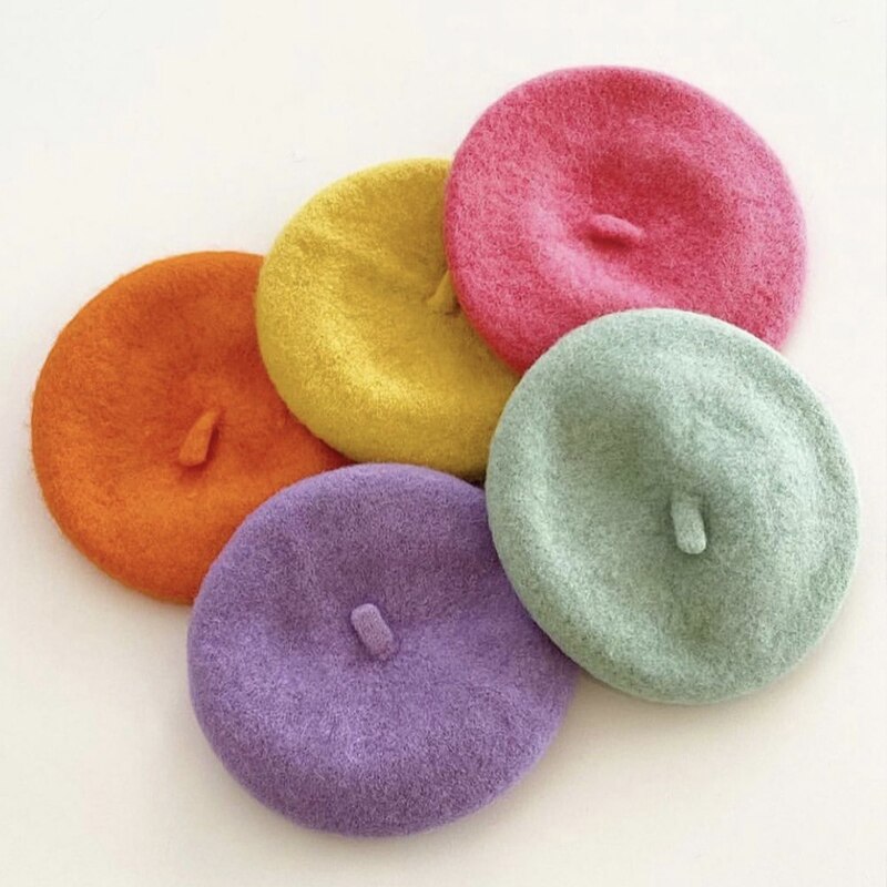 Solid Color Pet Hat Painter Wool Hat Dog Beret Mini Decorative Photo Headwear Pet Memorial Christmas Luxury Beret Hat
