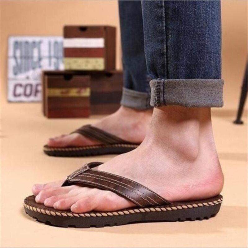 Décontracté Sideline pantoufles hommes tongs été britannique vent sandales antidérapant fond épais talon plat chaussures de plage