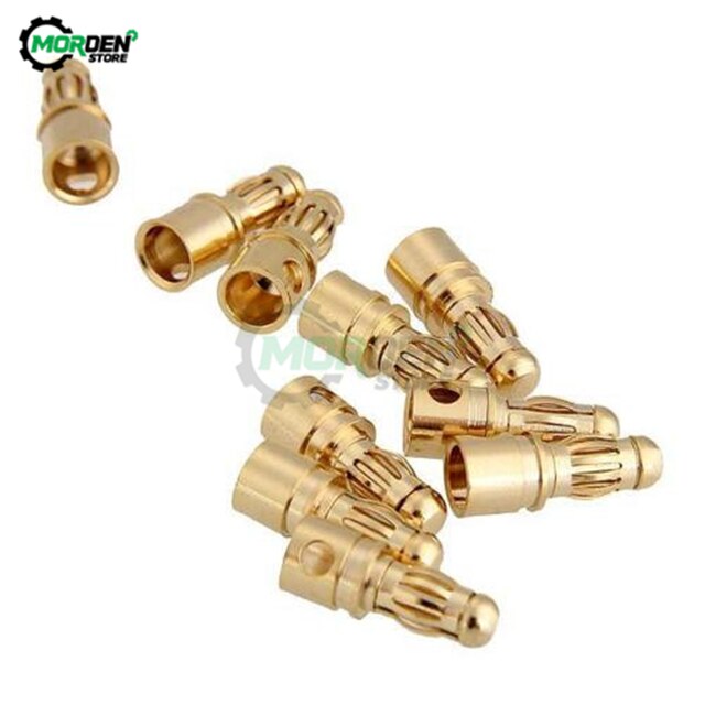 20 Par (= 40 Unids/lote) De Conector Banana Macho Y Hembra Chapado En