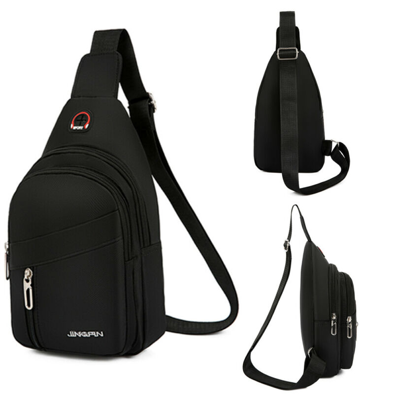 Men's Chest Bag Cycle Sling Pack Satchel Shoulder Bag Handbag Male Zipper Casual Small Day Packs Purse