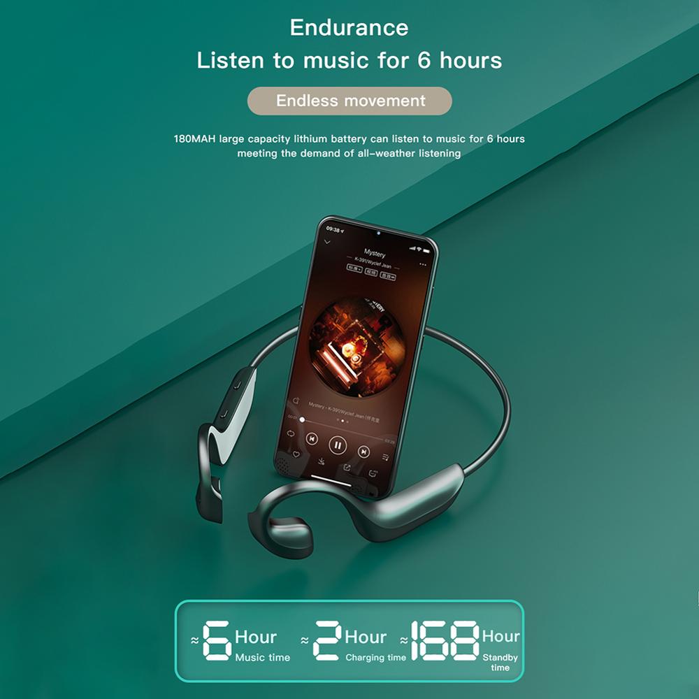 Open Ear Bluetooth Earphone Bone Conduction Wireless Headphones Lightweight for Sports Driving Gym