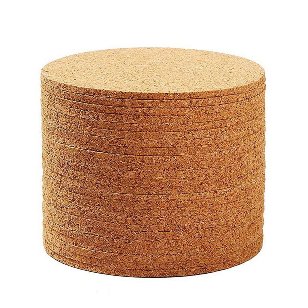 Posavasos redondo de corcho de Color madera, 10 posavasos de barra de corcho, 90mm, 3mm de grosor, de grano fino