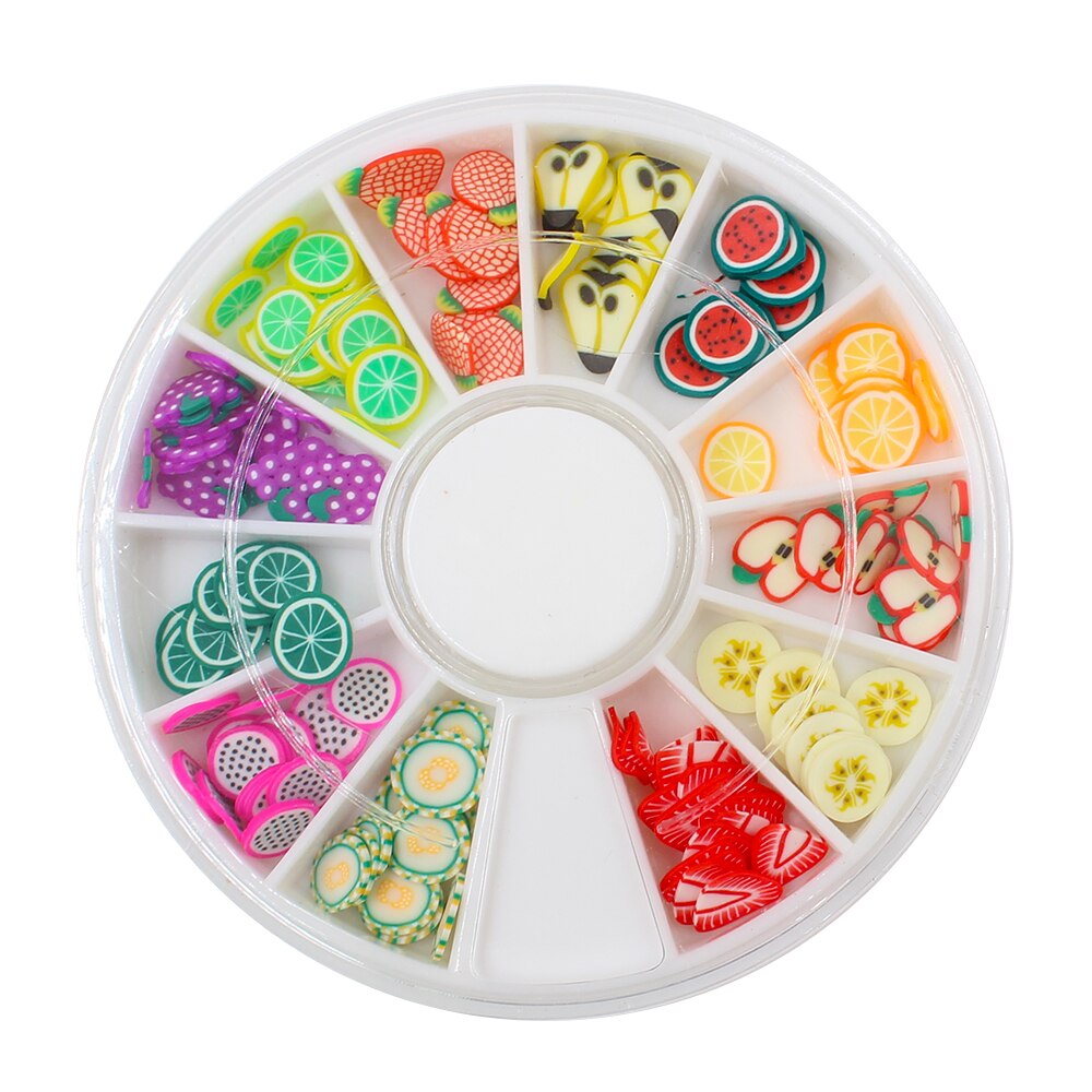 12 Style Fruit Charms for Slime Addition Slices Lizun Accessories Putty Nail Art Slime Suppliers Toys Decoration