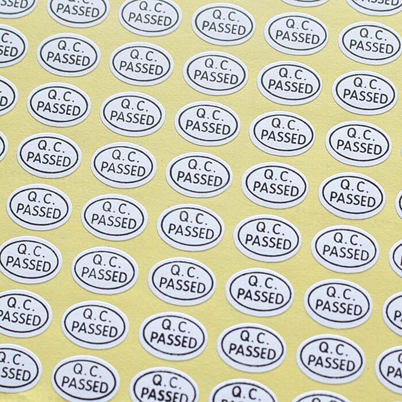 ZGTGLAD 1 Sheet Self Adhesive Control QC Passed Stickers Labels Home School Office Supplies