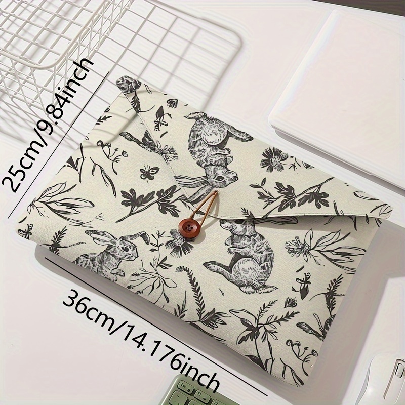 Borsa per laptop con motivo stampa coniglio con morbida copertura in tessuto per laptop, adatta per riporre la copertura morbida per laptop e custodia per tablet