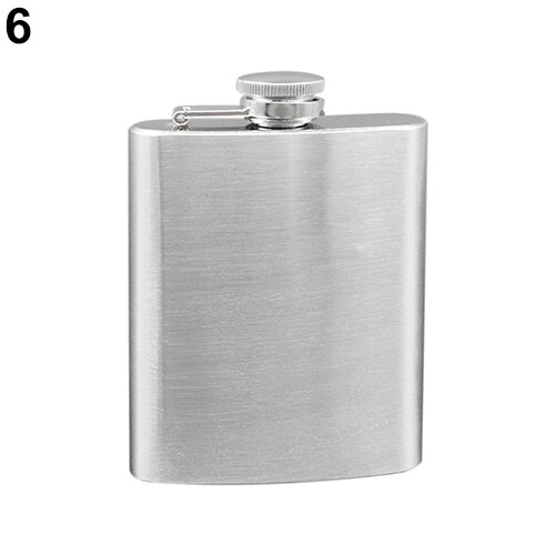 Portátil 4 5 6 7 8 10 Oz Petaca de acero inoxidable whisky Alcohol frasco tapa: 6 Oz
