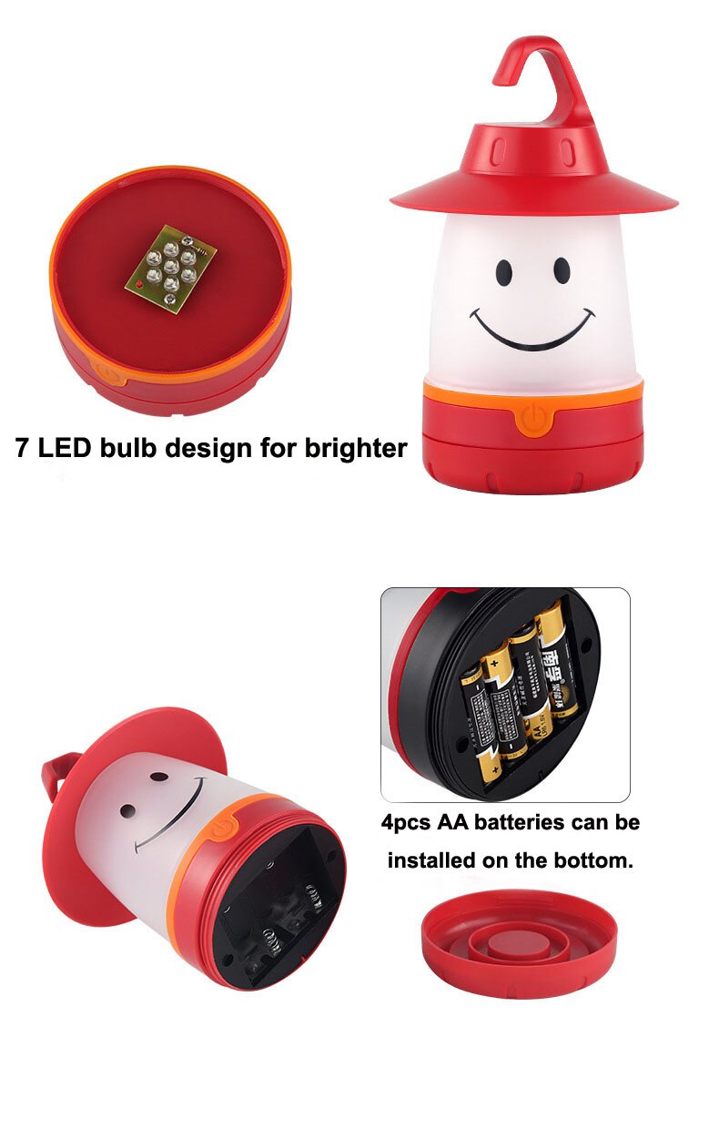 Moving Table Lamp for Party Indoor Outdoor , Smile lantern Smile Face Portable LED Night Light