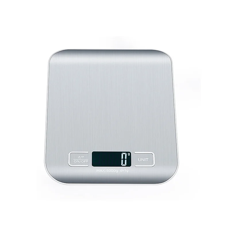 Display LCD da 5/10 kg Bilancia elettronica da cucina digitale Pannello in acciaio inossidabile Ricarica USB Bilancia precisa con piattaforma piccola portatile: LIGHT BLUE / 10Kg