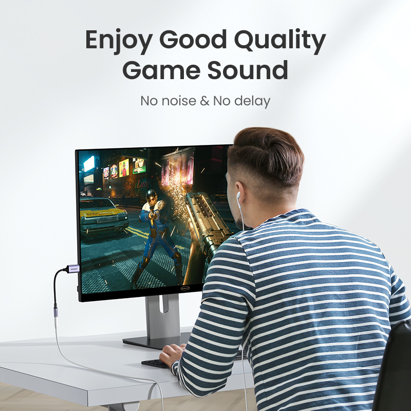 UGREEN Sound Card USB Audio Interface 3.5mm Sound Adapter for PC Laptop PS4 Earphone Speaker External USB Sound Card Audio Card