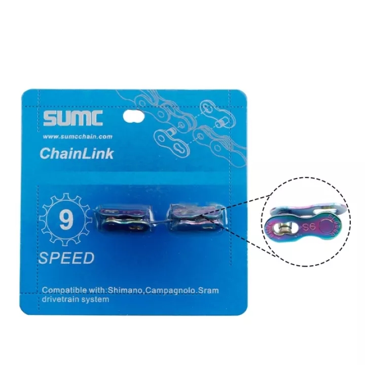 2 pares de cadena de bicicleta SUMC, eslabón faltante, 6/7/8/9/10/11/12 velocidades, cadena reutilizable para bicicleta de montaña y carretera, cierre mágico, enlace rápido colorido dorado: Negro