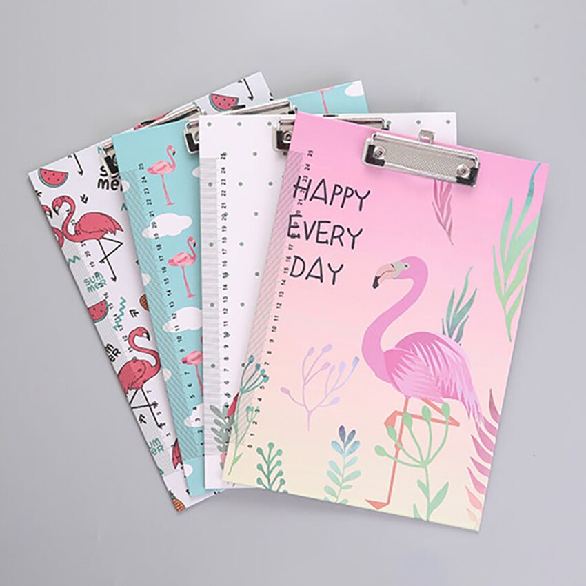 Novelty A4 Cartoon Clipboard File Holder Students Stationery Cute Flamingo Totoro Writing Pad Office Supplies WordPad