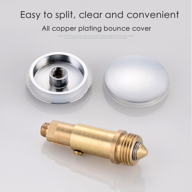 Chrome Easy Pop Up Basin Waste Bathroom Sink Push Button Click Clack Plug Bolt Bath Accessories