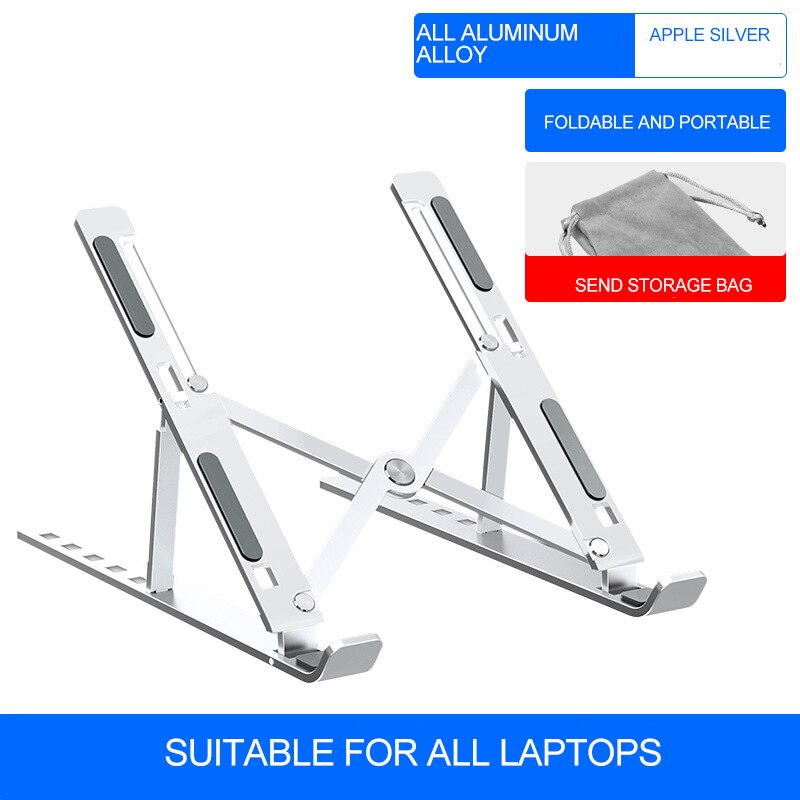 Laptop Beugel Aluminium Desktop Verhogen Beugel Warmteafvoer Vouwen Draagbare Opslag Base Lifter