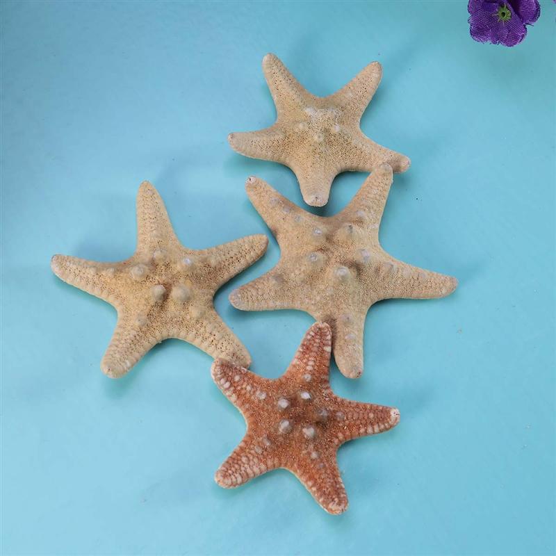 4Pcs Sea Star Carfts Decoratie Diy Strand Huisje Decor Zee Shell Voor Bruiloft Fotografie Party Home Decoratie (4-6Cm)