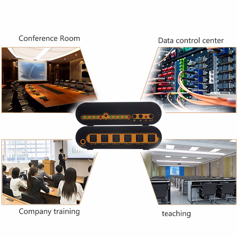 SPDIF TOSLINK Digital Optical Audio True Matrix 4x2 Switcher Switch Splitter 4 In 2 Out Video Converter Remote Control