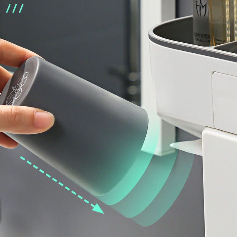 Punch-free Toothbrush Rack Porous Upside-down Draining Storage Box Toothpaste Squeezer Dispenser Bathroom Accessories