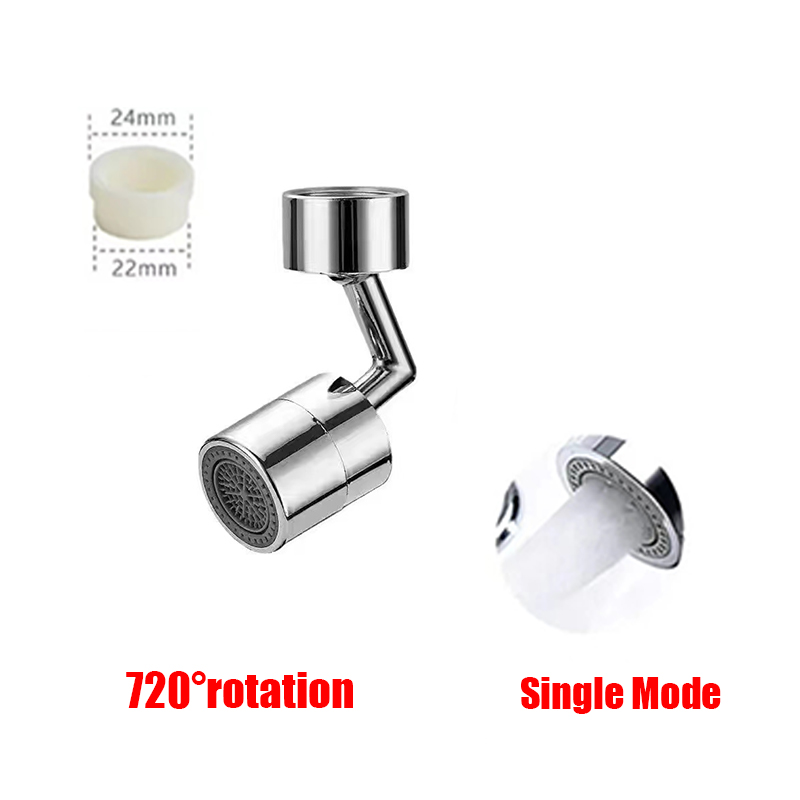Draaibare Multifunctionele Uitbreiding Kraan Beluchter Aanrecht Kraan Extender Adapter Badkamer Kraan Swivel Robotarm Sink Fit: Black