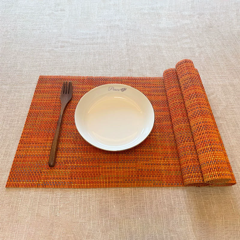 Napperons en bambou pour Table à manger, ensemble de 4 sets de napperons, résistants aux taches, à la chaleur, durables et robustes pour la cuisine: green