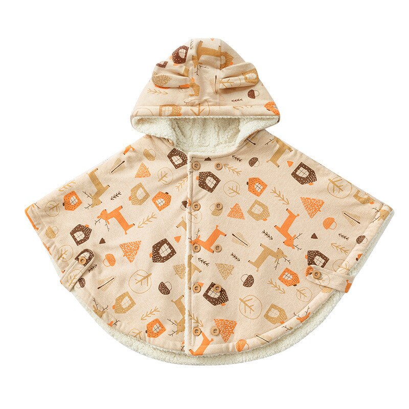 Kinderen Herfst En Winter Baby Mantel Mantel Out Plus Fluwelen Dikke Sjaal 0-4T Jongens Meisjes Kleding Baby lam Wol Winter Kleding